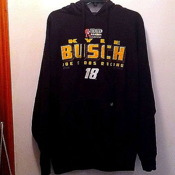 Chase authentic Kyle Busch NASCAR official long-sleeve hooded black sweatshirt - Picture 1 of 4